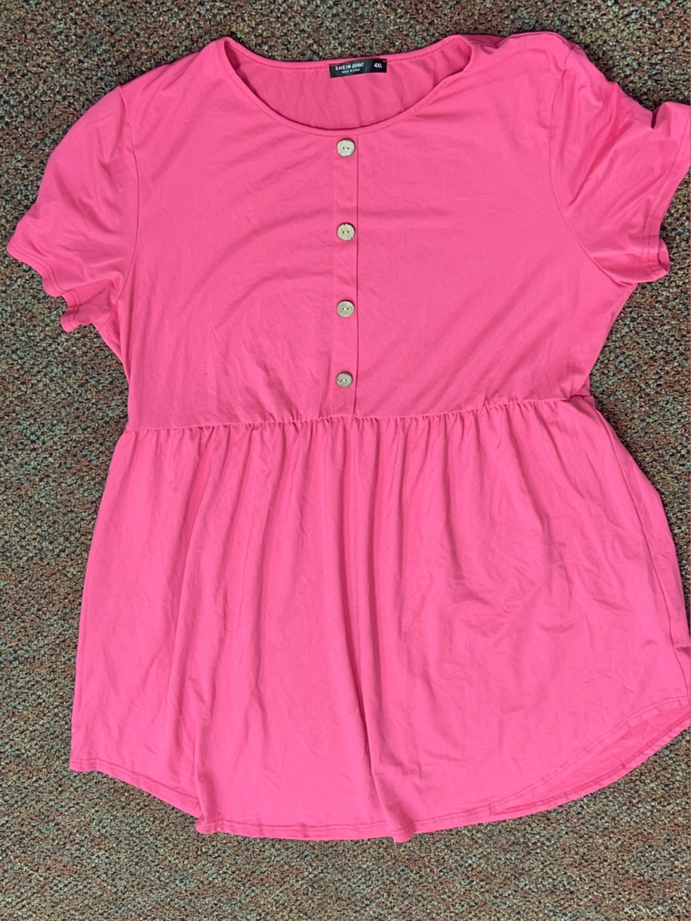 SHEIN Bright Pink Button-Front Dress size 4 XL 20/22